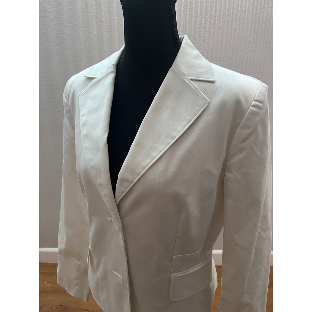 Casual Corner Tailored Blazer Womens 10 White Excellent Stretch Career Jacket